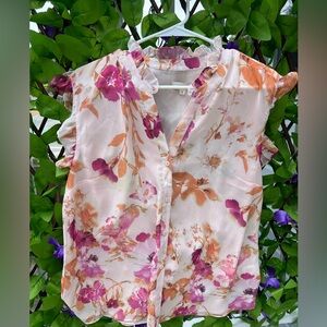 New Laura Floral Ruffle Sleeve Blouse